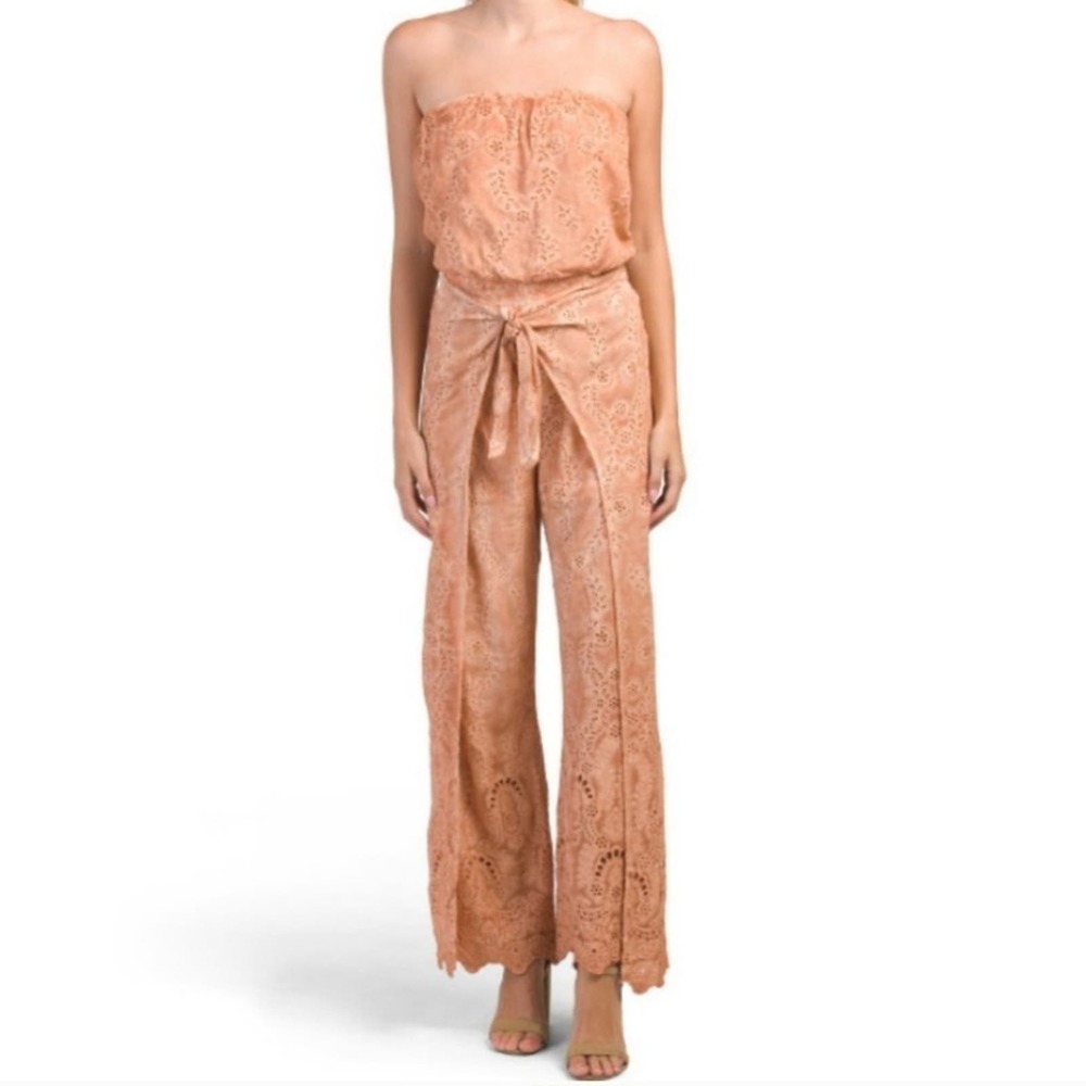 YOUNG FABULOUS & BROKE Ellis Lace Strapless Jumpsuit Sleeveless Jumper- Small